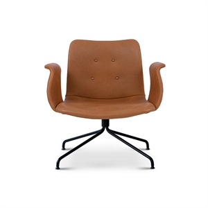 BENT HANSEN - PRIMUM LOUNGESTOL - SORT DREJESTEL - ZENSO 2 COGNAC 223 LÆDER